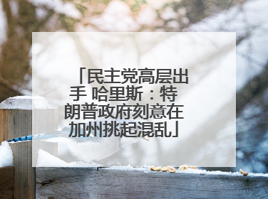 民主党高层出手 哈里斯：特朗普政府刻意在加州挑起混乱