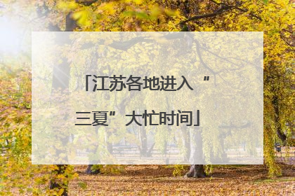 江苏各地进入“三夏”大忙时间