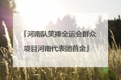 河南队笑捧全运会群众项目河南代表团首金