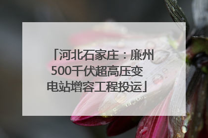 河北石家庄：廉州500千伏超高压变电站增容工程投运