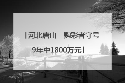 河北唐山一购彩者守号9年中1800万元