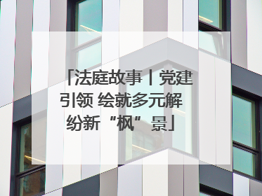 法庭故事丨党建引领 绘就多元解纷新“枫”景