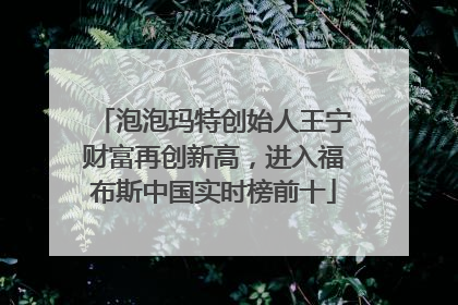 泡泡玛特创始人王宁财富再创新高，进入福布斯中国实时榜前十