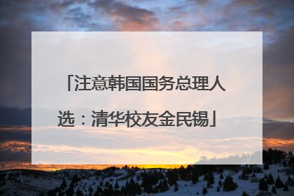 注意韩国国务总理人选：清华校友金民锡
