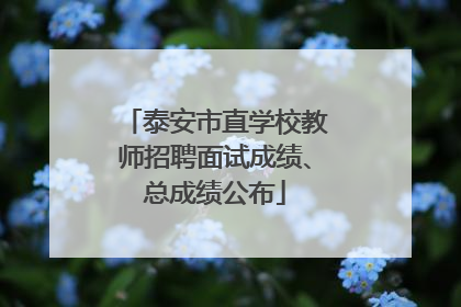 泰安市直学校教师招聘面试成绩、总成绩公布