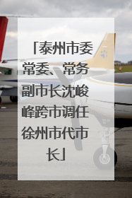 泰州市委常委、常务副市长沈峻峰跨市调任徐州市代市长
