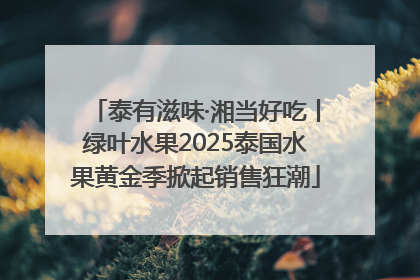 泰有滋味·湘当好吃丨绿叶水果2025泰国水果黄金季掀起销售狂潮