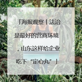 海报观察丨法治是最好的营商环境，山东这样给企业吃下“定心丸”