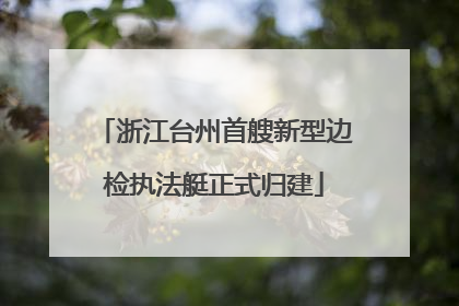浙江台州首艘新型边检执法艇正式归建