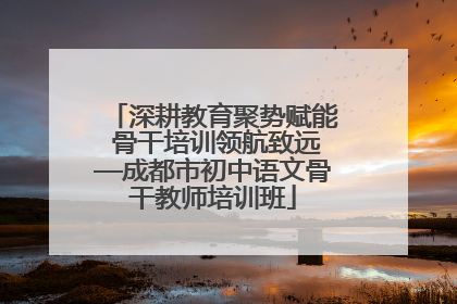 深耕教育聚势赋能 骨干培训领航致远—成都市初中语文骨干教师培训班
