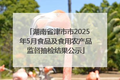 湖南省津市市2025年5月食品及食用农产品监督抽检结果公示