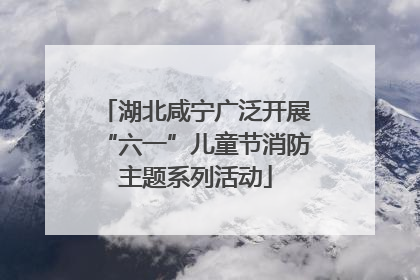 湖北咸宁广泛开展“六一”儿童节消防主题系列活动