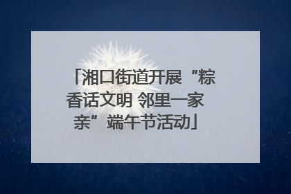湘口街道开展“粽香话文明 邻里一家亲”端午节活动