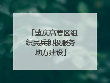 肇庆高要区组织民兵积极服务地方建设