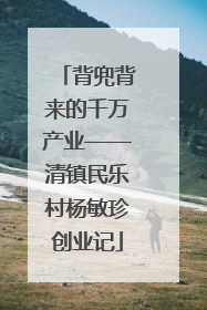 背兜背来的千万产业——清镇民乐村杨敏珍创业记