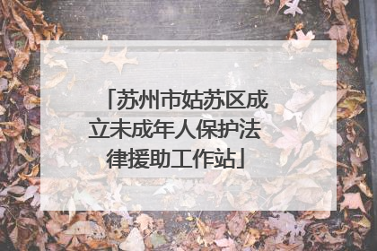 苏州市姑苏区成立未成年人保护法律援助工作站