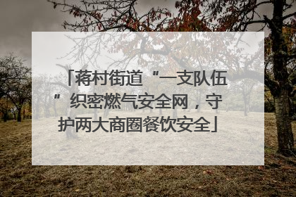 蒋村街道“一支队伍”织密燃气安全网，守护两大商圈餐饮安全