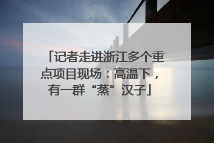 记者走进浙江多个重点项目现场：高温下，有一群“蒸”汉子