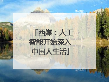 西媒：人工智能开始深入中国人生活