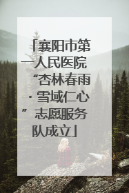 襄阳市第一人民医院“杏林春雨・雪域仁心”志愿服务队成立