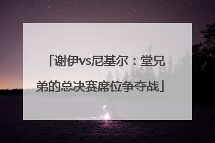 谢伊vs尼基尔：堂兄弟的总决赛席位争夺战
