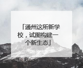 通州这所新学校，试图构建一个新生态