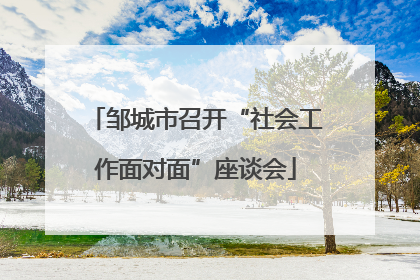 邹城市召开“社会工作面对面”座谈会