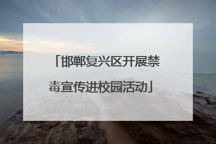 邯郸复兴区开展禁毒宣传进校园活动
