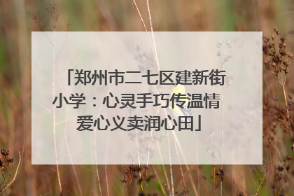 郑州市二七区建新街小学：心灵手巧传温情 爱心义卖润心田