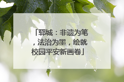 郓城：非遗为笔，法治为墨，绘就校园平安新画卷