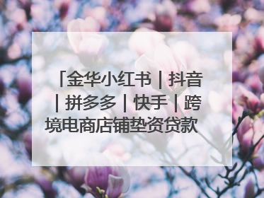 金华小红书｜抖音｜拼多多｜快手｜跨境电商店铺垫资贷款企业-漫商易