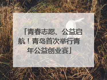 青春志愿、公益启航！青岛首次举行青年公益创业赛