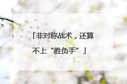 非对称战术，还算不上“胜负手”