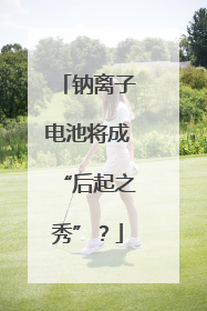 钠离子电池将成“后起之秀”？