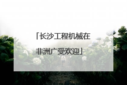 长沙工程机械在非洲广受欢迎
