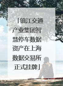 镇江交通产业集团智慧停车数据资产在上海数据交易所正式挂牌