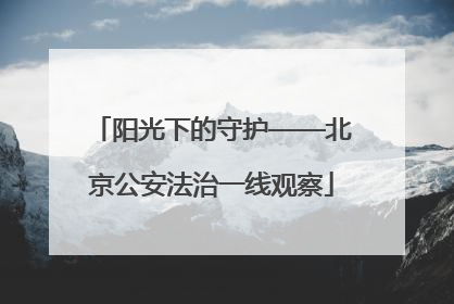 阳光下的守护——北京公安法治一线观察