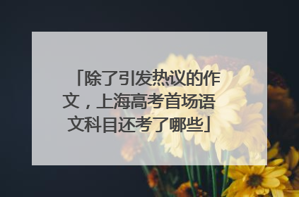 除了引发热议的作文，上海高考首场语文科目还考了哪些
