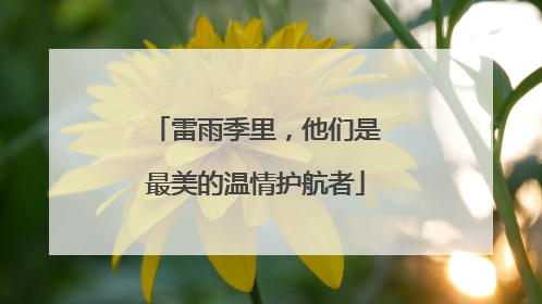 雷雨季里，他们是最美的温情护航者