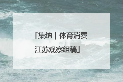 集纳｜体育消费江苏观察组稿