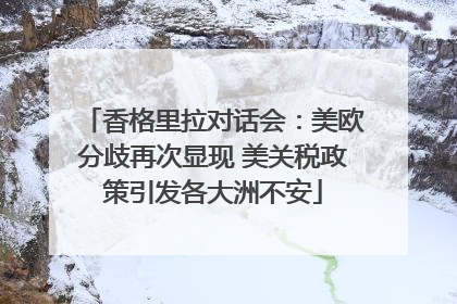 香格里拉对话会：美欧分歧再次显现 美关税政策引发各大洲不安