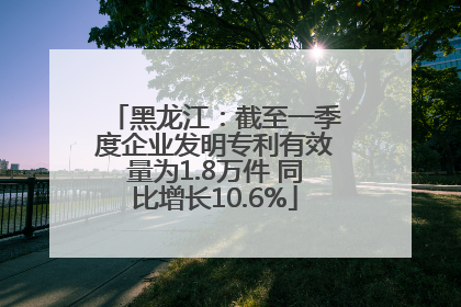 黑龙江：截至一季度企业发明专利有效量为1.8万件 同比增长10.6%