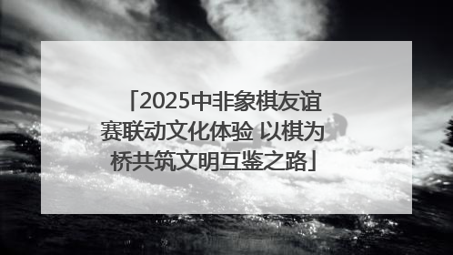 2025中非象棋友谊赛联动文化体验 以棋为桥共筑文明互鉴之路