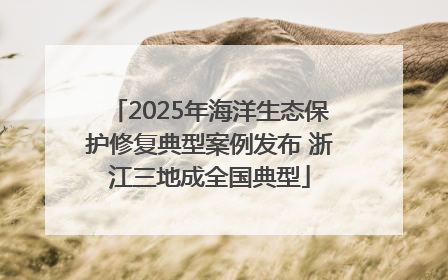 2025年海洋生态保护修复典型案例发布 浙江三地成全国典型
