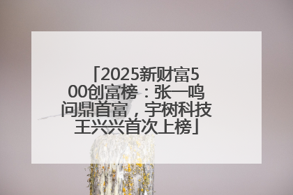 2025新财富500创富榜：张一鸣问鼎首富，宇树科技王兴兴首次上榜